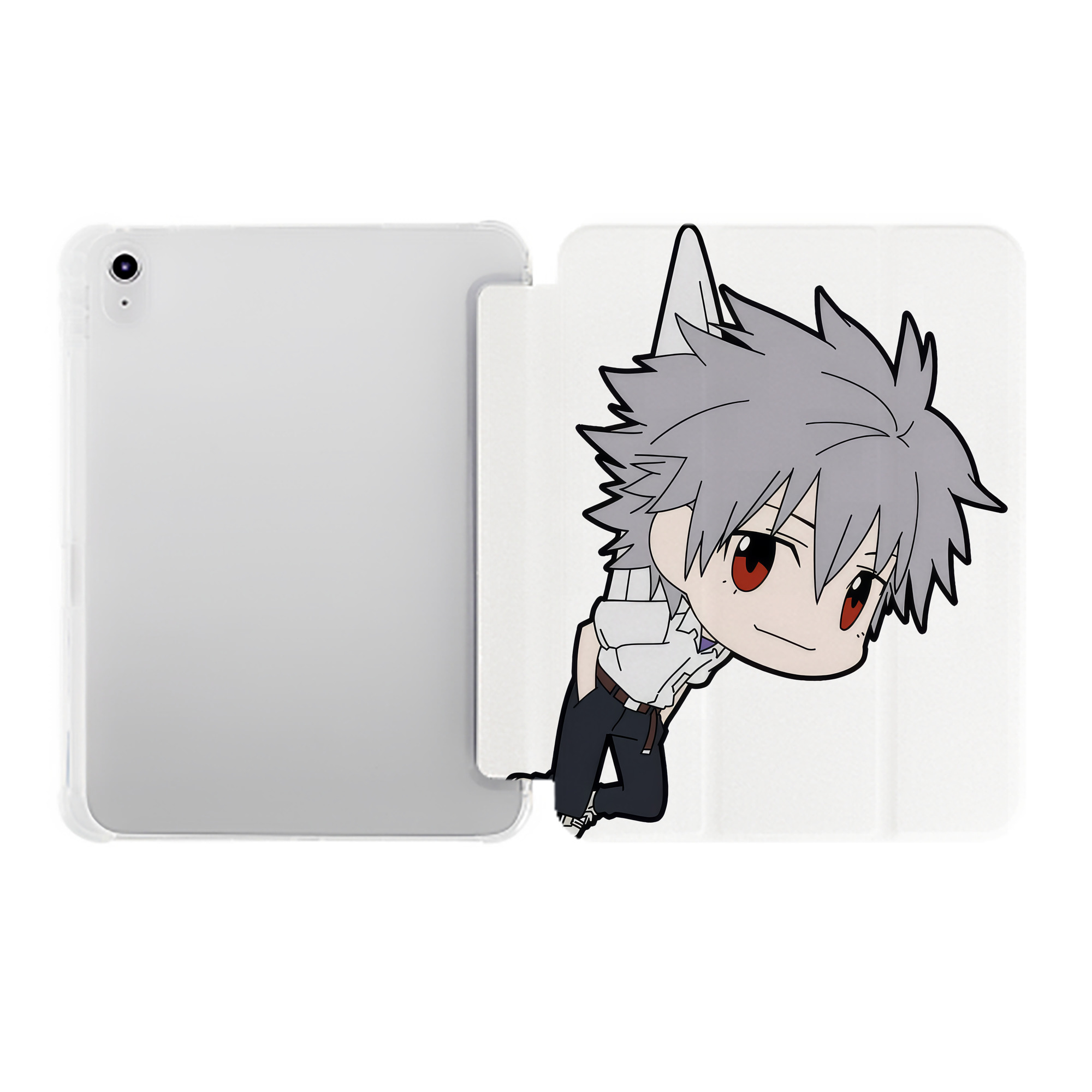 （画像用） EVA 新世紀エヴァンゲリオン IPad ケース ペン収納付き 三つ折りスタンド PUレザー×シリコン 対応機種9.5/10.5/10.9インチ